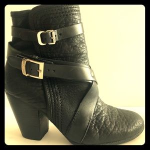 Vince Camino black leather pebbled boots. 8.5